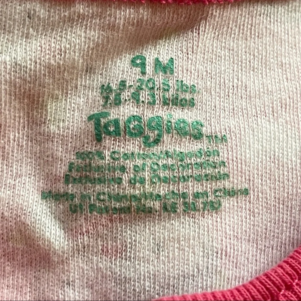 2 Girls Taggies Sleepers / Rompers w/ Owls, Sz 9 Mo